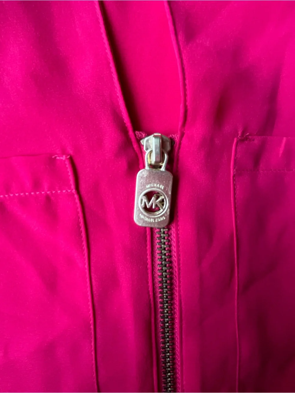 Michael Kors Hot Pink Zip-Pocket Blouse sz S